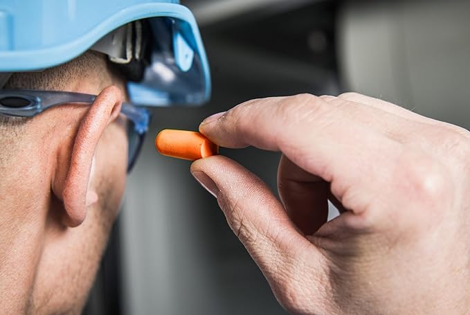 Happy Hippo Soft Foam Earplugs, 33 dB NRR, 6 Pair, 12 Ear Plugs Maximum Protection for Sleeping; Silence Snoring, Airplanes, Airports, Power Tools, Phone Conversations, Loud Work Environments (Beige)