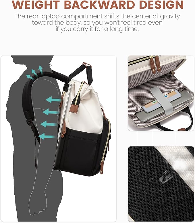 LOVEVOOK Laptop Backpack for Women, 17.3'' Waterproof Nurse Bag Teacher Work Backpack Purse for Women, Travel Computer Backpack for College Office Business Ladies