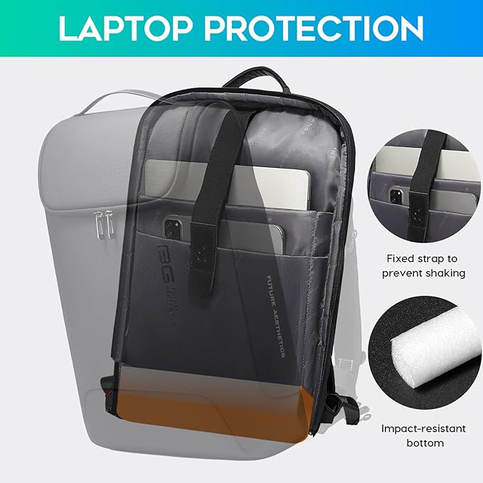 BANGE Business Backpack for Men, 17.3 Inch Laptop Compatible, Water-Resistant Travel & Work Backpack, Spacious Daypack for Office, College, and Weekend Use