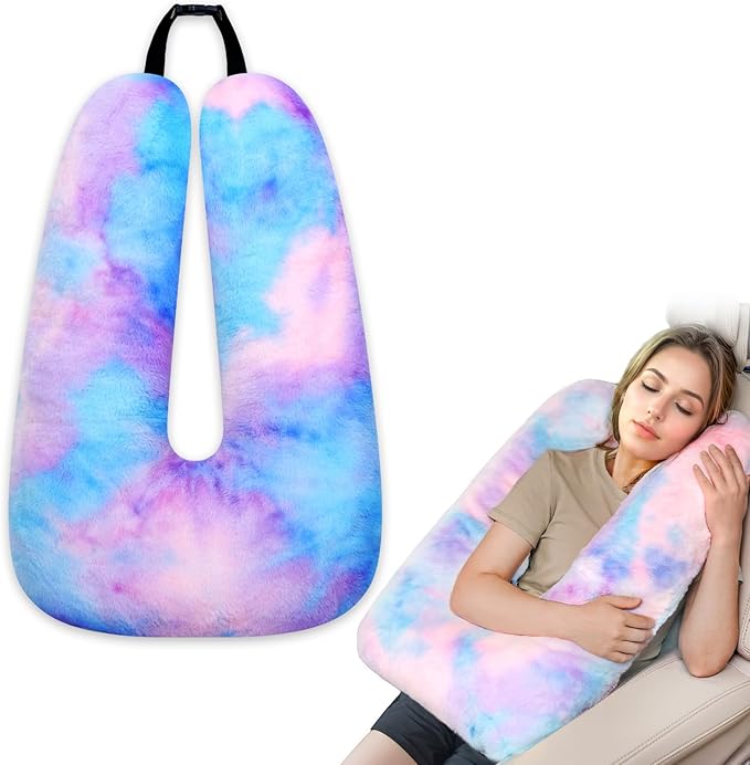 Atablyn Children Travel Pillow Car Pillow Removable U-Shaped Pillow for Adults to Support Head and Body in The Back Seat of Long Car Trips