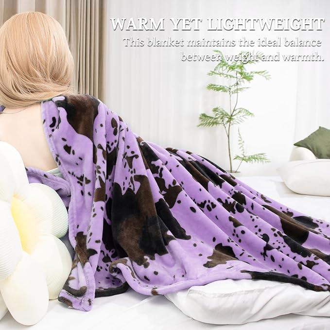 SEEGU Purple Queen Blanket for Bed, Extra Large Queen/Full Size Fleece Throw Blanket for Bedroom, Purple Gifts for Women & Couples, 90"x90"