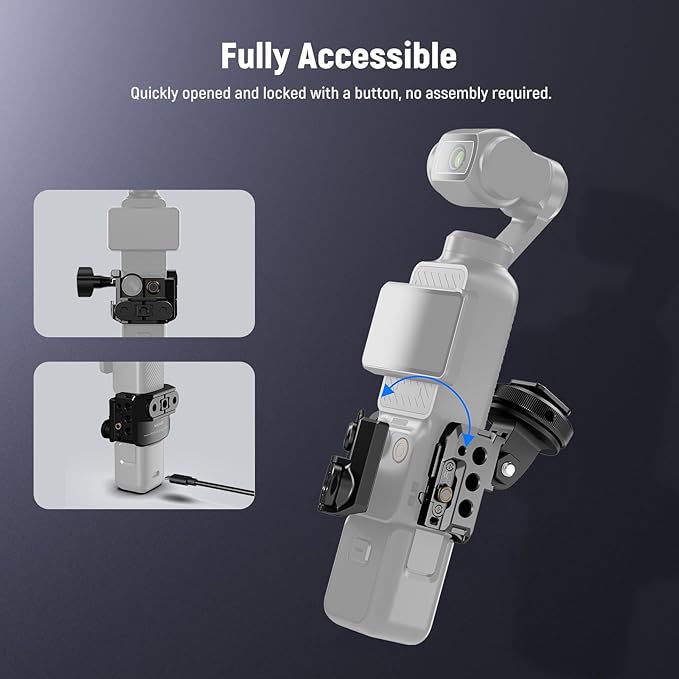 NEEWER Pocket 3 Cage & Action Camera Adapter Compatible with DJI Osmo Pocket 3 and Action 2 Magnetic Mount, Aluminum Alloy Rig with 1/4" Thread and Cold Shoe for Extension Accessories, AC009 Pro