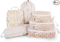 6 Pcs Compression Packing Cubes, Packing Cubes for Travel, Waterproof Luggage Organizer Bags Set, Cute Packaging Cubes for Women Kids Backpack Carry-Ons