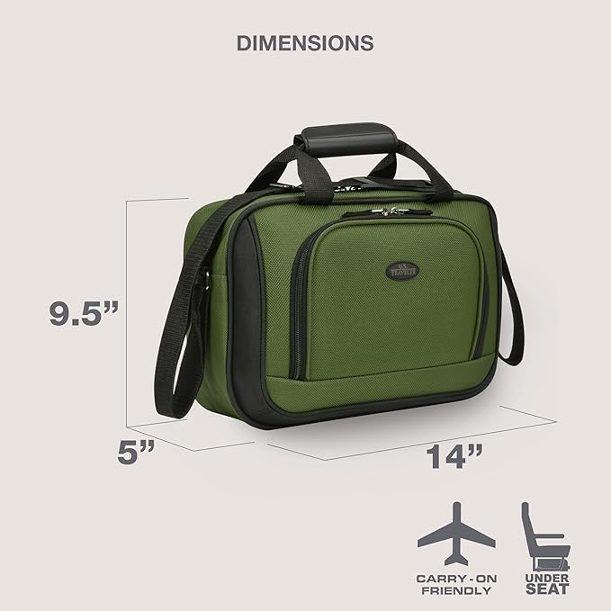U.S. Traveler Rio 14" Travel Tote Bag, Lightweight 1200D Carry-On Bag for Women & Men, Parent SKU