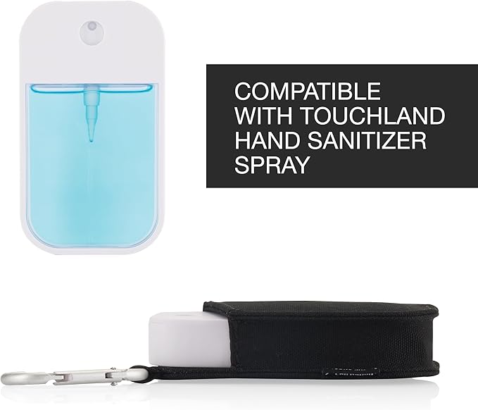2nd Childhood Hand Sanitizer Holder Compatible with Touchland Mist Spray 1 FL OZ - Keychain Case Clip for Purse, Bag