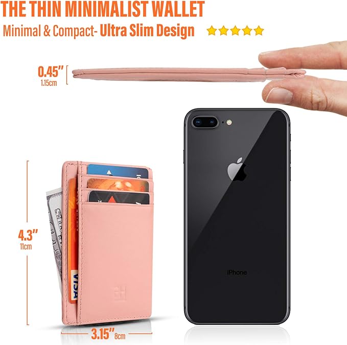 GH GOLD HORSE Slim RFID Blocking Card Holder Minimalist Leather Front Pocket Wallet for Women | Slim, RFID Blocking, Minimalist, Front Pocket
