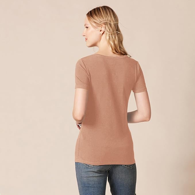 Amazon Essentials Women's Regular-Fit Short-Sleeve T-Shirt (Crewneck and V-Neck Options), Multipacks