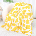 Yellow Fleece Blanket Lightweight Soft Throw Blanket for Couch Sofa Bed All Seasons 50x60 inches Yellow Gifts for Girls Women Birthday