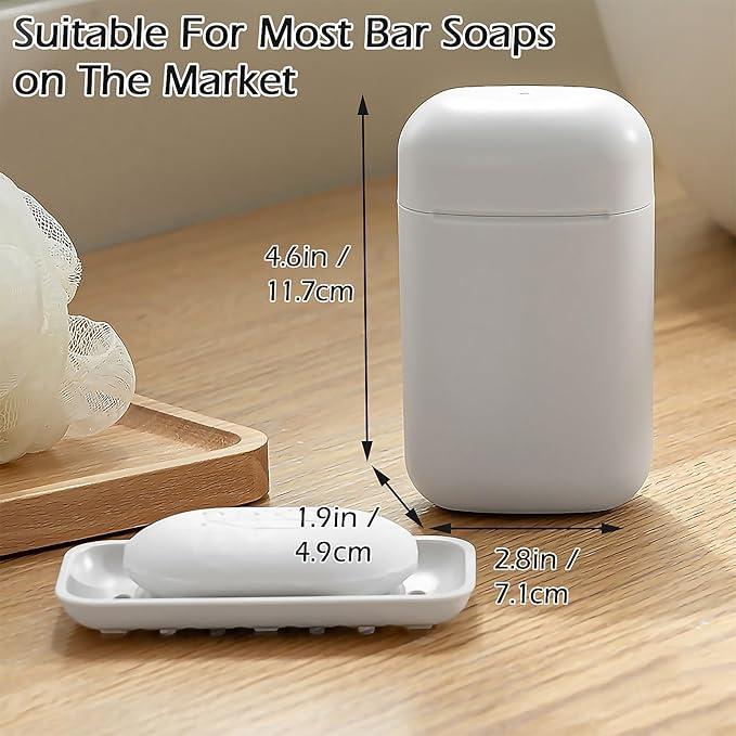 AIDIMMING Leak Proof Travel Soap Case with Draining Layer, Portable Soap Container for One Regular Bar Soap, Shatter-Proof Soap Holder for Traveling,Camping,Gym,Outdoor,Compact Bar Soap Caddy (Gray)