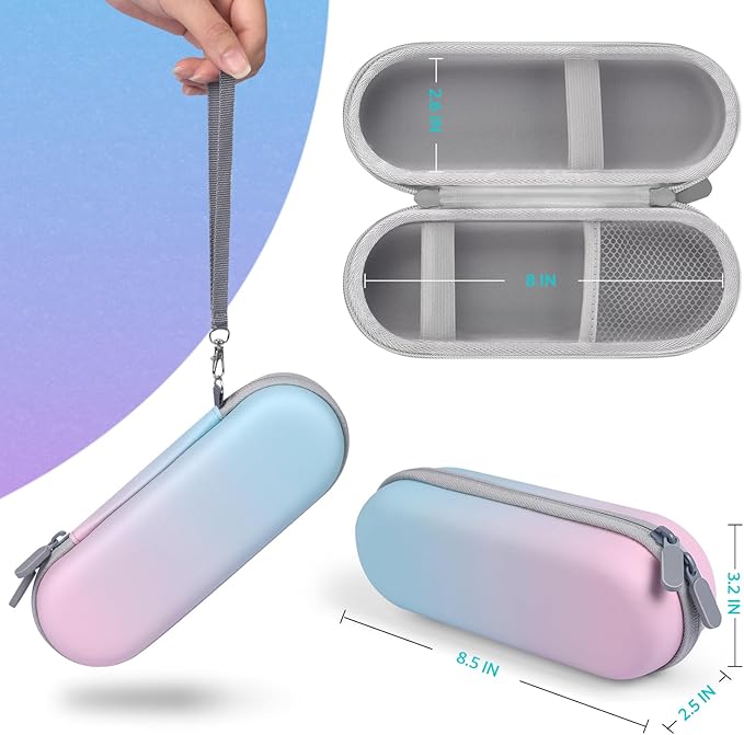 Sopito Electric Toothbrush Travel Case, Hard Storage Case with 6pcs Cover Caps, Fits for Oral-B/Oral-B Pro/Philips Sonicare Electric Toothbrush, Gradient