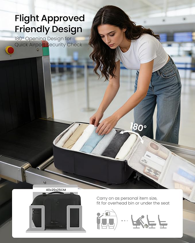 LOVEVOOK 50L Carry on Backpack, Large 17 Inch Travel Backpack for Women Men, Personal Item Bag Airline Approved with 3 Packing Cubes, Hiking Backpack Waterproof Weekender Essentials Casual Daypack
