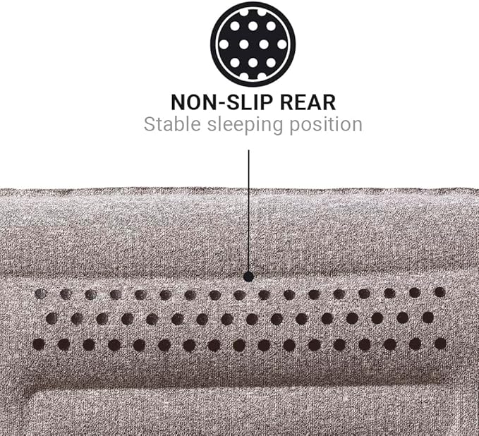 Go Travel Fusion Dual Pillow, Comfortable Travel Pillow for Uninterrupted Sleep and Lumbar Support, Inflatable Neck Pillow for Airplane, Bus, Car, and Train, Travel Essentials, Gray