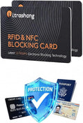 Core-protection RFID Blocking Card for Wallet: Ultra-Slim NFC Signal Blocker for Credit Card & Passport - Anti-Theft for Travel Safe Without Bulky Sleeves - No Battery Needed, Fits Men & Women,2-Pack