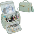 GR69N Travel Toiletry Bag Large Cosmetic Makeup Bag Organizer for Women,Wide-open Make Up Bag Waterproof Makeup Case Travel Bag with Handle and Dividers for Toiletries,Essentials,Accessories,Green