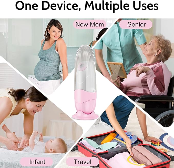 Portable Bidet for Travel Mini Handheld Bottle-Ready Jet Sprayer, Type-C Rechargeable with Gentle & High-Pressure Modes, On-The-Go Camping Toilet Hygiene for Women, Men & Babies（Pink）