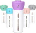 Travigo 4-in-1 Travel Dispenser Bottle, TSA Approved, Leak Proof, Four Reusable 1.4 oz. (40 mL) Toiletry Containers for Shampoo, Conditioner, Soap, Lotion, Skincare (Purple)