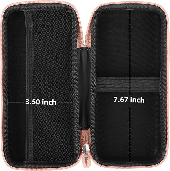 iMangoo Travel Essential Electronics Organizer Pouch Charger Case, Shockproof Dual Zipper Power Bank Cables Tech Accessories Purse, Men & Women Travel Must Have Storage Bag, 8.5x4.5x2 inch Rose Gold