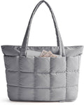 BAGSMART Expandable Tote Bag for Women, Puffer Work Tote Handbag, Quilted Carry On Bag for Travel Gym