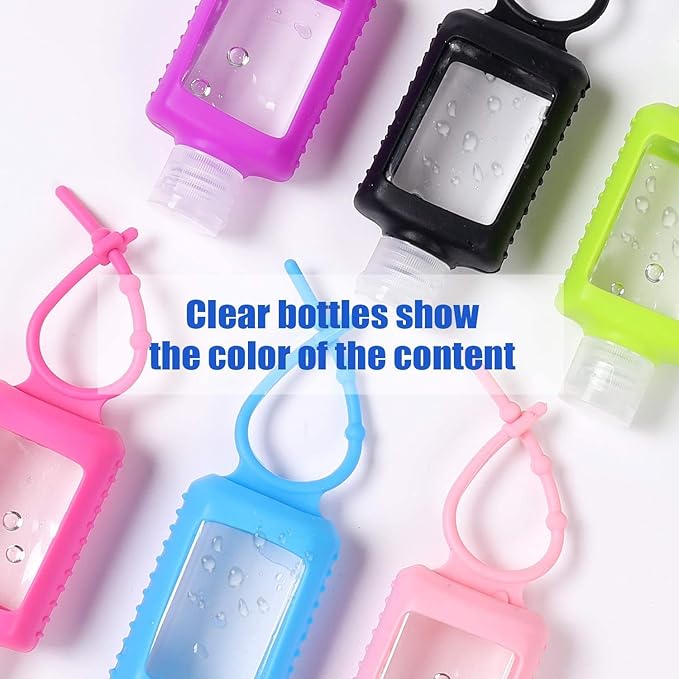 5 Pack Hand Sanitizer Travel Size Holder 60ml Travel Keychain Empty Bottles Refillable Containers for Kids and Adult