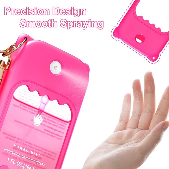 Hand Sanitizer Spray Case for Touchland Silicone Touchland Case Keychain Cute Hand Sanitizer Holder Keychain Compatible with Touch land Power Mist Gentle/Glow Mist