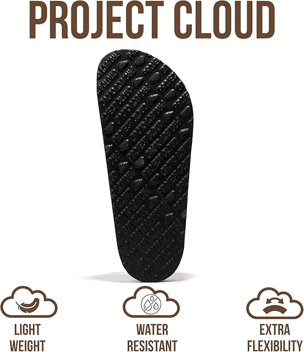 Project Cloud 100% Genuine Leather Flat Sandals For Women 2026 Cork Footbed Womens Sandals with Memory Foam and arch support Vacation Essentials Slides for Women Footwear (Venita)