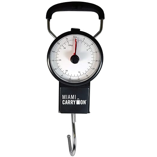 Mechanical Luggage Scale with Tape Measure, Up to 75 Pounds