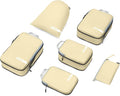 Cipway Compression Packing Cubes for Travel Ultralight Expandable Packing Organizers with Laundry & Toiletry Bag for Carry on Luggage (Vanilla Cream 6 Set)