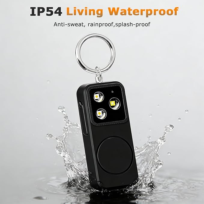 Rechargeable Personal Safety Alarm for Women, 150dB Emergency Siren with Strobe Light, Keychain Safety Alarm with Pull Pin, Compact Self Defense Alarm for Walking, Travel, College and Everyday Carry