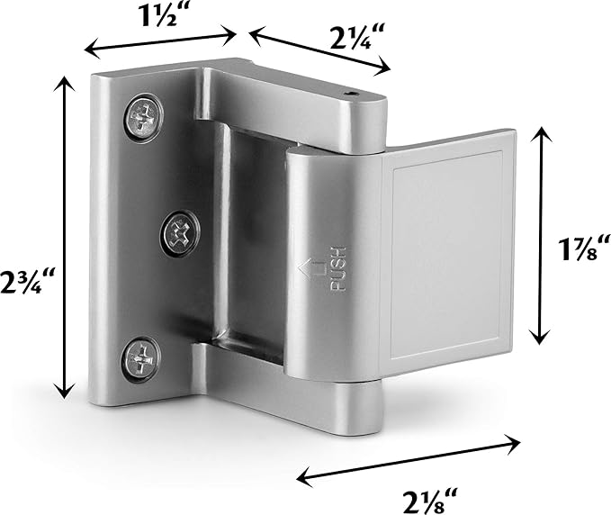 Berlin Modisch Door Lock Reinforcer Privacy Door Latch for in-Swinging Doors Extra High Resistance Home Door Security Lock (Satin Nickel)