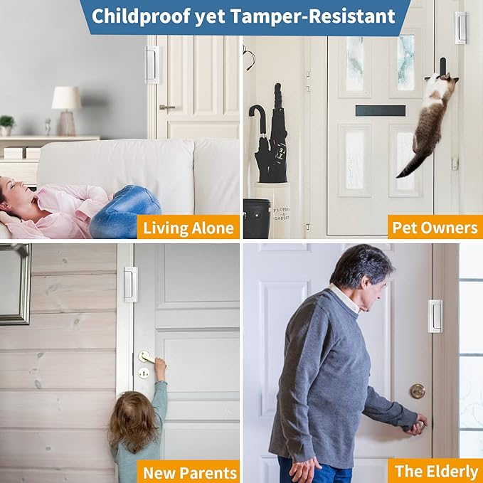 Home Security Door Reinforcement Lock Safety Latch Extra Front Doors Security Devices, Anti Door Kick in Safety Protector for Door Inside, Child Proof Aluminum Locks Silver 2Pack