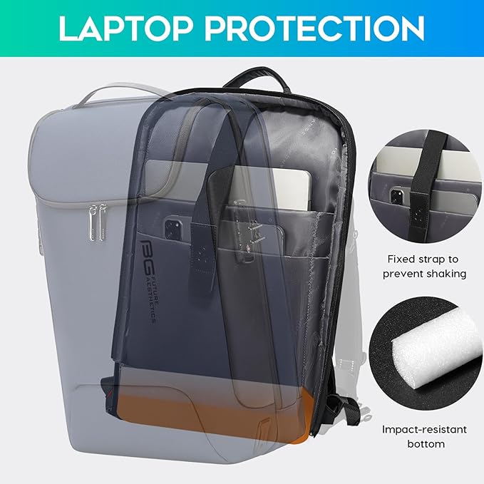 BANGE 17.3 Inch Business Laptop Backpack: Anti-Theft with USB Port & TSA Lock, Waterproof Zippers, Large Travel Commuter Bag