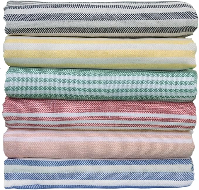 6 Packs Oversized Turkish Beach Towels Set Quick Dry Sand Free Boho Blanket Extra Large XL Swim Bath Pool Picnic Accessories Airplane Travel Vacation Essentials Women Mother Birthday Gift