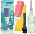 2PCS-Pack Travel Bidet Bottle Pink+ Black Backpacking Bidet Camping Bidet, 300ml Portable Bidet ,10.6oz Peri Bottle - Vaginal Cleaning, Recovery, Hospital Labor and Delivery Essentials