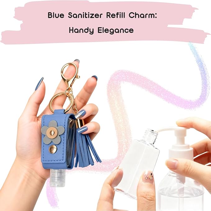 3 Pack Travel Hand Sanitizer Keychain Holders, 1.12oz Leak-Proof Bottles for Lotion & Essentials (Sky Blue, Pink, Lavender Purple)