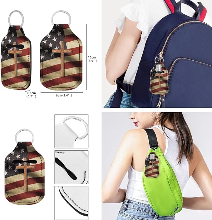 Suobstales 3Pcs Travel Bottles Keychain Holder Set,Travel Bottle Sleeves+Neoprene Chapstick Holders+Lanyard Keychain