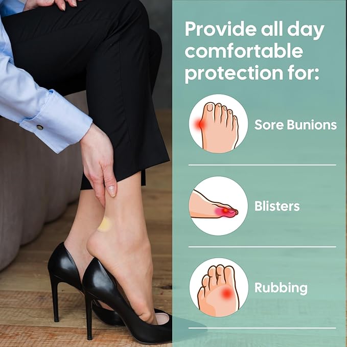 Welnove Gel Blister Bandages for Feet - 30ct Blister Cushion for Heel, Toe - Water-Resistant Hydrocolloid Bandages - Blister Pads for Prevention & Recovery (Heel Pack)