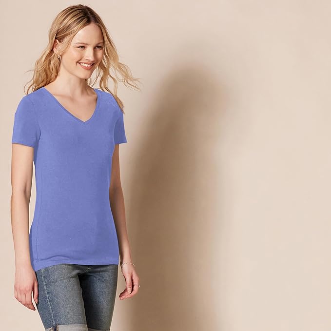 Amazon Essentials Women's Regular-Fit Short-Sleeve T-Shirt (Crewneck and V-Neck Options), Multipacks