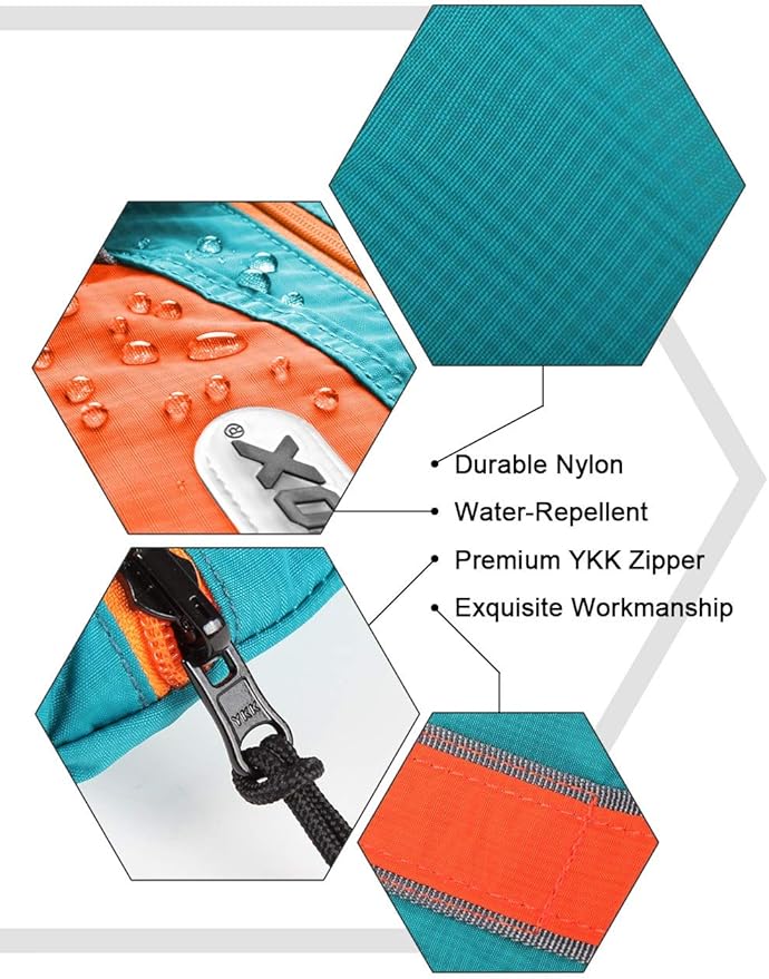 GOX Packable Tote Bag – Under Seat Airline Personal Item, Lightweight Foldable Travel Duffel 28L, Nylon Shoulder Bag for Women Men, Carry-on Weekender for Plane Gym (Turquoise)