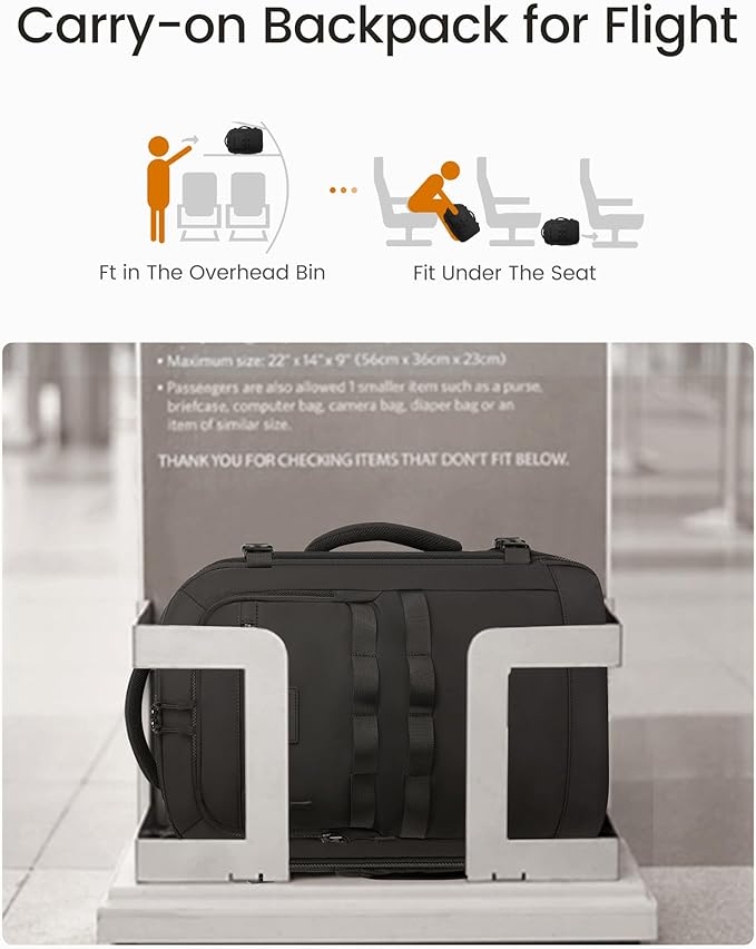 LOVEVOOK 42L Travel Backpack for Women & Men, TSA Approved Carry On Backpack with 3 Packing Cubes, Water-resistant Personal Item Bag Fits 17" Laptop, Travel Essentials Backpack for Trip