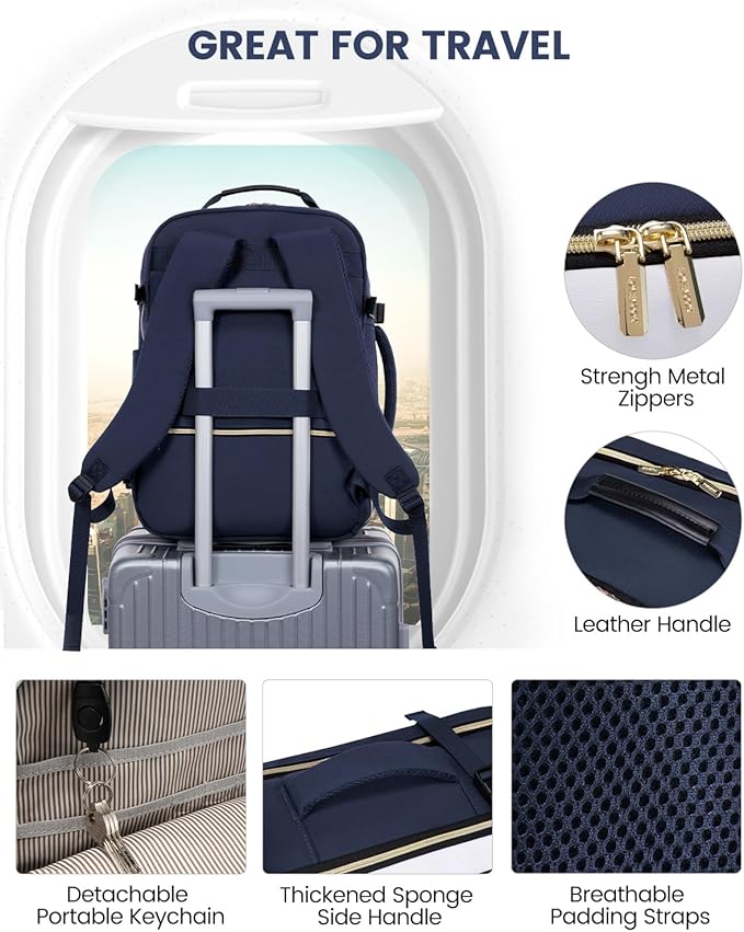LOVEVOOK 50L Large Travel Backpack for Women & Men, Carry on Backpack Airline Approved, Waterproof Travel Essentials fits 18" Laptop, TSA Personal Item Bag Sports Backpack with 3 Packing Cubes