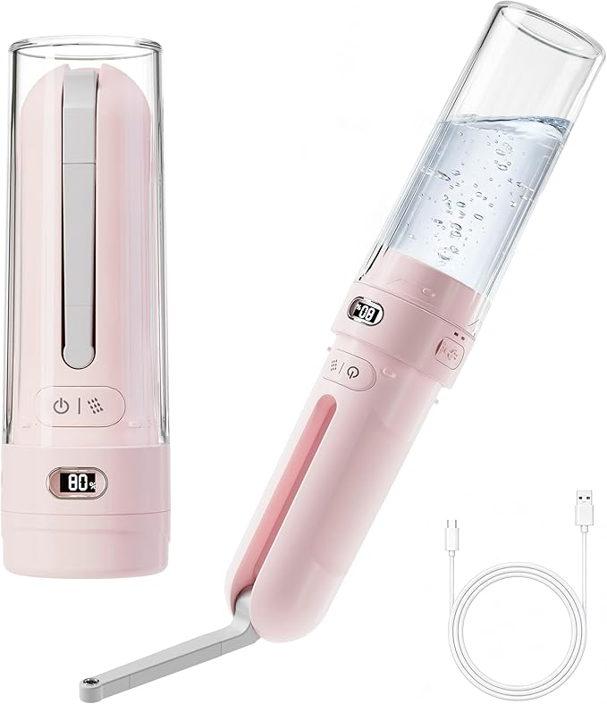 Electric Portable Bidet – Rechargeable Travel Bidet for Women Postpartum Care & Personal Hygiene | with 3 Pressure Modes for Home Travel & Camping (Pink)