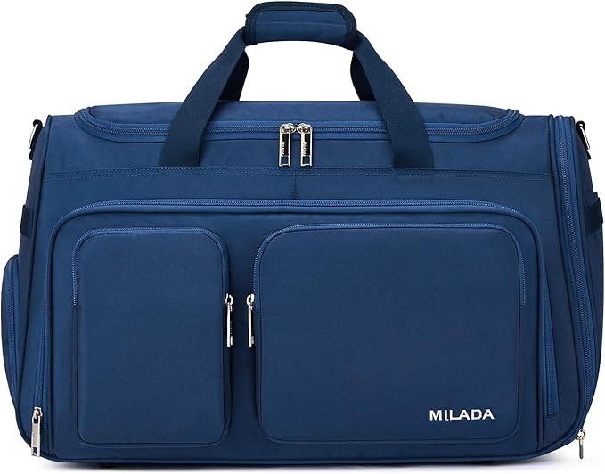 MILADA Carry On Luggage Bags for Travel Lightweight Personal Item Travel Bag Foldable Large Duffle Bag for Travel Tote Overnight Bags for Women Mens Weekender Bags, Blue