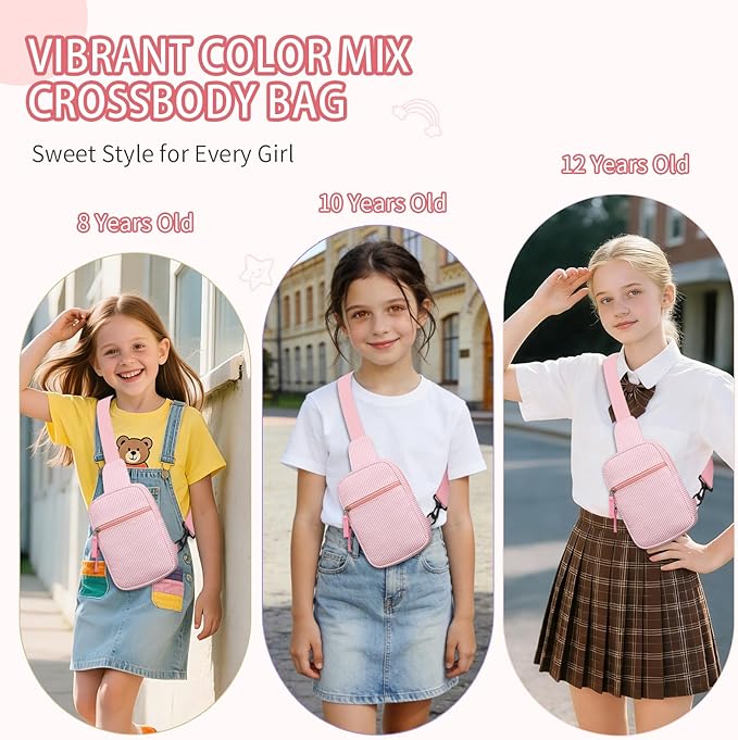 Mothers Day Gifts for Daughter, Birthday Graduation Gifts for 8 9 10 11 12 Year Old Teens Girls Her,Fanny Pack Sling Crossbody Bag Belt Bags Purse, Preppy Teen Girl Gift Trendy Stuff Travel Essentials