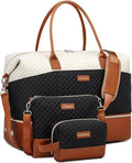 Travel Bag for Women, Weekender Bags Large Carry On Overnight Bag Duffel with Separate Shoes Compartment & Strap, Hospital Bags for Labor and Delivery, Beigeblack Brown