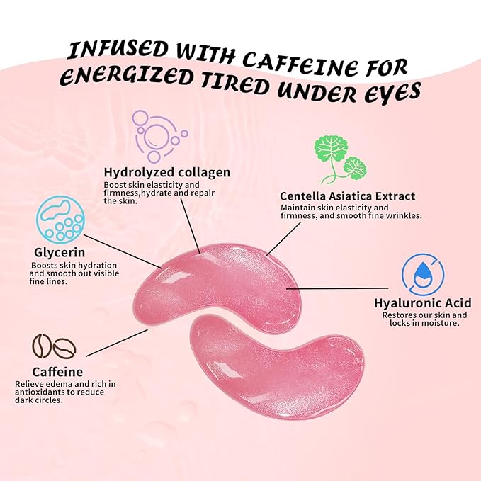 Maskiss Under Eye Patches (25 Pairs), Caffeine Eye Masks for Dark Circles Puffy Eyes Undereye Bags, Collagen Eye Patches for Wrinkles and Puffiness, Skin Care Gift for Her