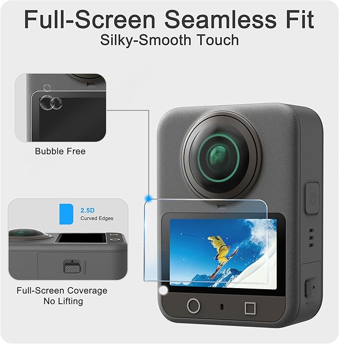 FiTSTILL Tempered Glass Screen Protector for DJI OSMO 360,Tempered Glass Screen Cover Ultra HD 9H Hardness,Scratch Resistant film OSMO360 Accessories kit