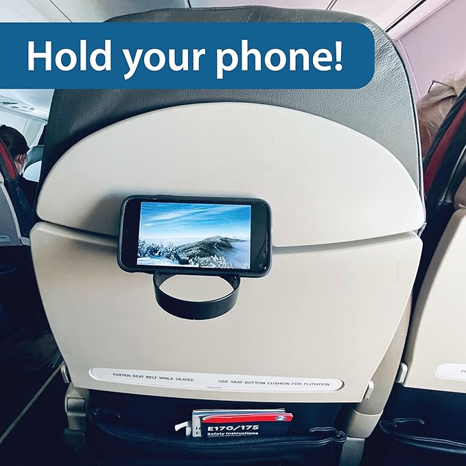 FLYGA Airplane Drink or Phone Holder Travel Accessory (Gray)