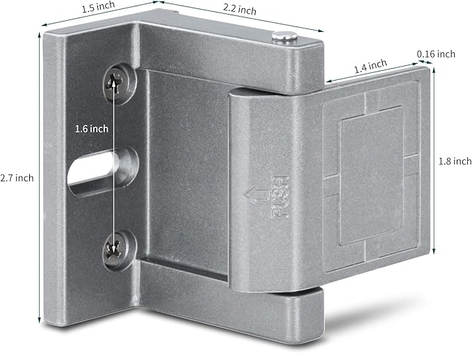 High-Security Reinforced Door Lock – Aluminum Privacy Latch for Home and Hotel, Easy Installation with Stainless Steel Screws, Interior Night Lock for Added Protection (Gary-1 Pack)