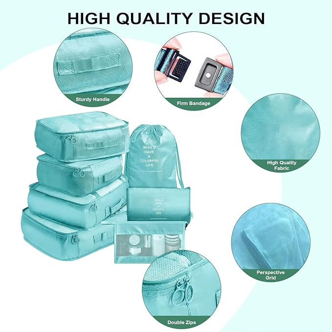 11 Set Packing Cubes for Travel,Gifts for Women Mom,Anti-Tearing Suitcase Organizer for Luggage with Shoe & Hanging Toiletry Bag, Toiletries Travel Bottles, 3 Portable Toothbrush Cases, Green