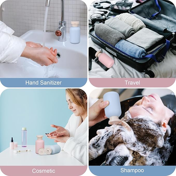 Travel Shampoo Bottle, Empty Plastic Squeeze Bottles 3.4oz with Flip Cap, Lotion Container for Toiletries
